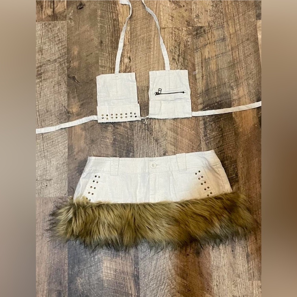 Handmade two piece bikini set fur